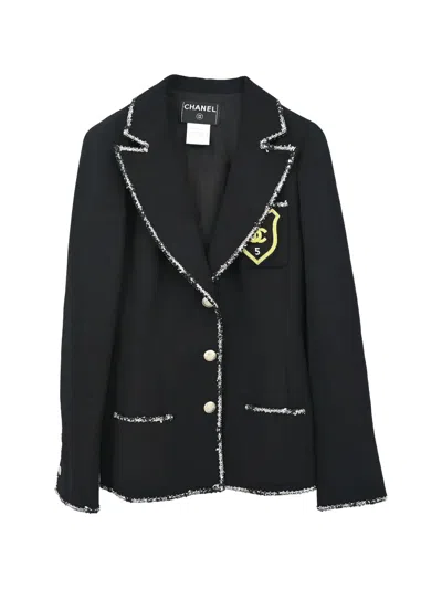 Pre-owned Chanel 2005 Emblem Single-breasted Blazer In Black