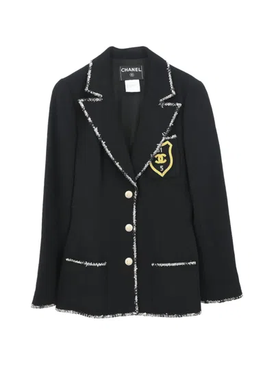 Pre-owned Chanel 2005 Emblem Single-breasted Jacket In Black