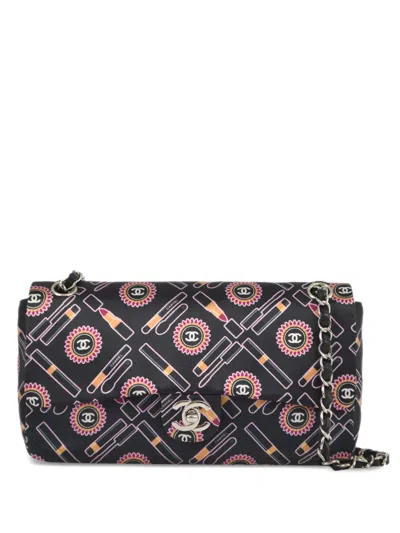 Pre-owned Chanel 2005 Lipstick Classic Flap Shoulder Bag In Black