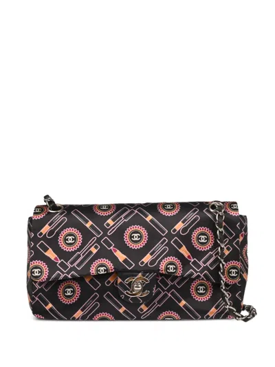 Pre-owned Chanel 2005 Lipstick Classic Single Flap Shoulder Bag In Black