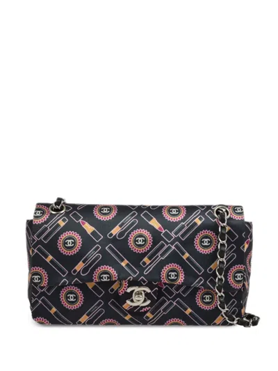 Pre-owned Chanel 2005 Lipstick Classic Single Flap Shoulder Bag In Black