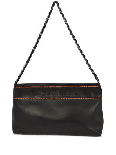 Pre-owned Chanel 2005 Logo-debossed Handbag In Black
