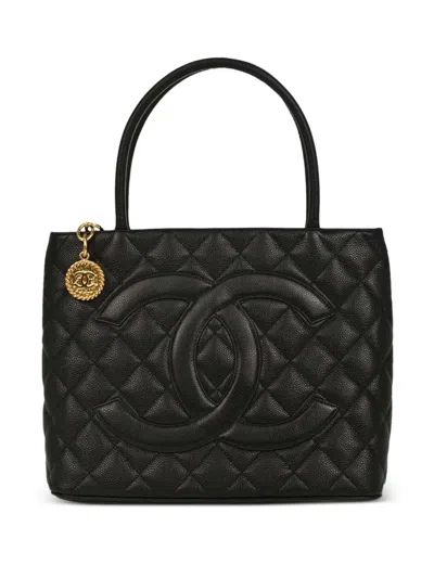 Pre-owned Chanel 2005 Medallion Tote Bag In Black