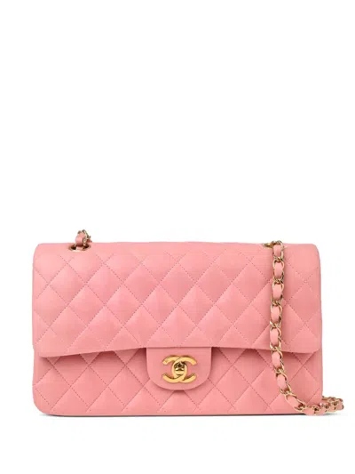 Pre-owned Chanel 2005 Medium Classic Double Flap Shoulder Bag In Pink