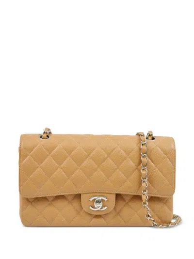 Pre-owned Chanel 2005 Medium Double Flap Shoulder Bag In Brown