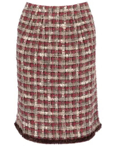 Pre-owned Chanel 2005 Multicolor Checked Boucle Skirt