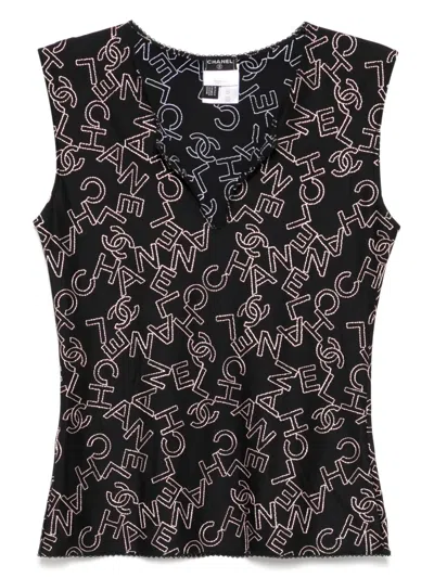 Pre-owned Chanel 2005 Sleeveless Top In Black