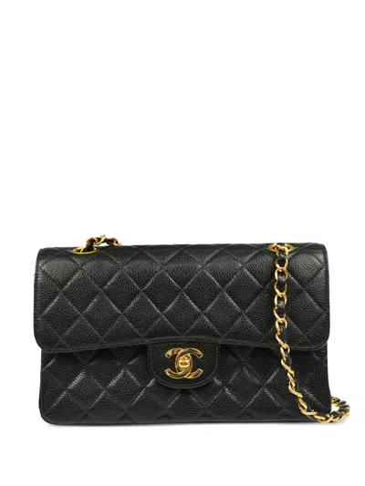 Pre-owned Chanel 2005 Small Classic Double Flap Shoulder Bag In Black