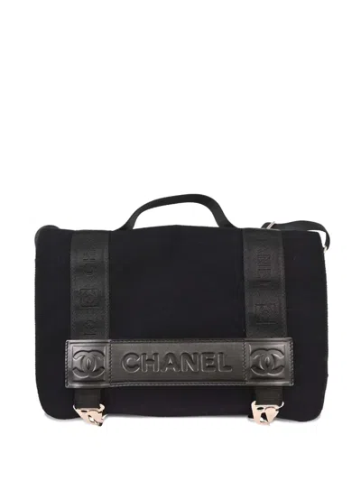 Pre-owned Chanel 2005 Sport Line Shoulder Shoulder Bag In Black