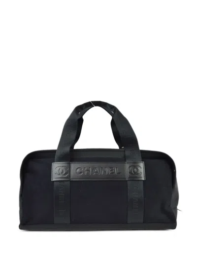 Pre-owned Chanel 2005 Sports Line Holdall Bag In Black