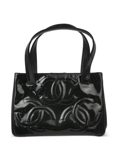 Pre-owned Chanel 2005 Triple Cc Tote Bag In Black