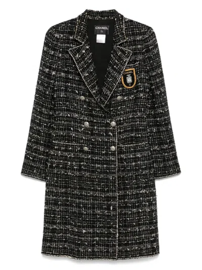 Pre-owned Chanel 2005 Tweed Coat In 黑色