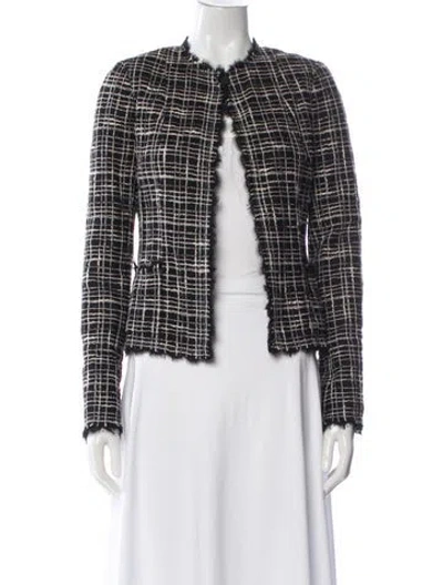 Pre-owned Chanel 2005 Tweed Pattern Jacket In Black