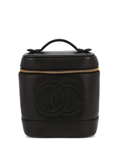 Pre-owned Chanel 2005 Vanity Tote Bag In Black
