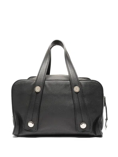 Pre-owned Chanel 2005-2006 Bolt Top-handle Leather Handbag In Black
