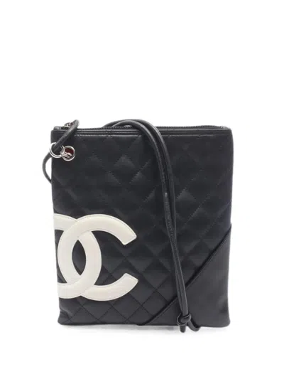 Pre-owned Chanel 2005-2006 Cambon Line Quilted Leather Shoulder Bag In Black