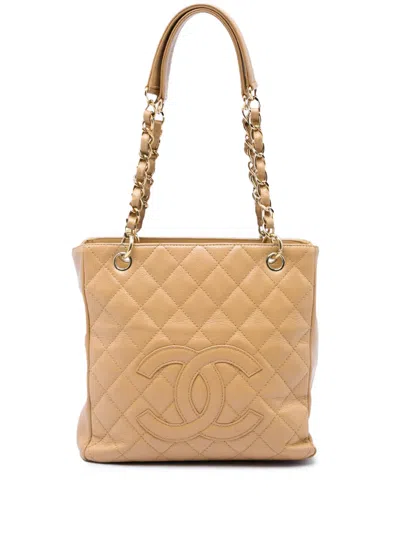 Pre-owned Chanel 2005-2006 Caviar Petite Shopping Tote Bag In Brown