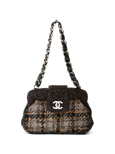 Pre-owned Chanel 2005-2006 Cc Tweed Shoulder Bag In Gray