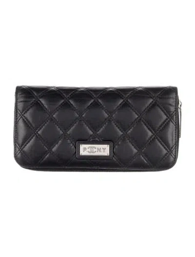 Pre-owned Chanel 2005-2006 Interlocking Cc Logo Wallet In Black