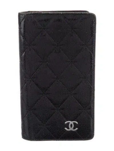Pre-owned Chanel 2005-2006 Interlocking Cc Logo Wallet In Black