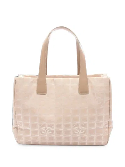 Pre-owned Chanel 2005-2006 Mm New Travel Line Tote Bag In ニュートラル