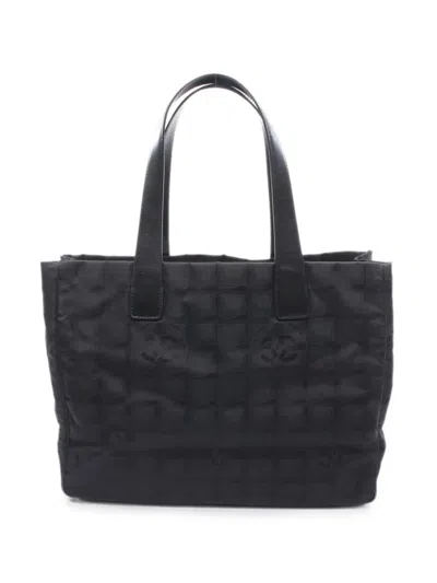 Pre-owned Chanel 2005-2006 New Travel Line Mm Tote Bag In Black