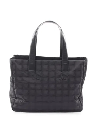Pre-owned Chanel 2005-2006 New Travel Line Mm Tote Bag In Black