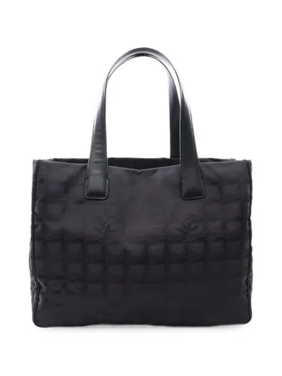 Pre-owned Chanel 2005-2006 New Travel Line Mm Tote Bag In Black