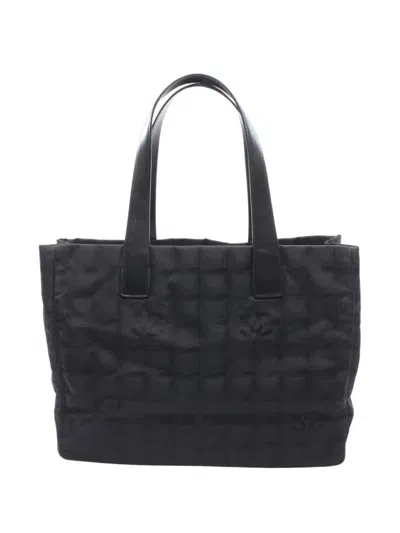 Pre-owned Chanel 2005-2006 New Travel Line Nylon Tote Bag In Black