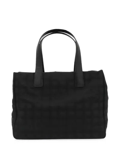 Pre-owned Chanel 2005-2006 New Travel Line Nylon Tote Bag In Black