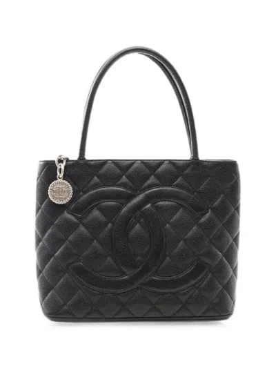 Pre-owned Chanel 2005-2006 Reissue Caviar Skin Tote Bag In Black