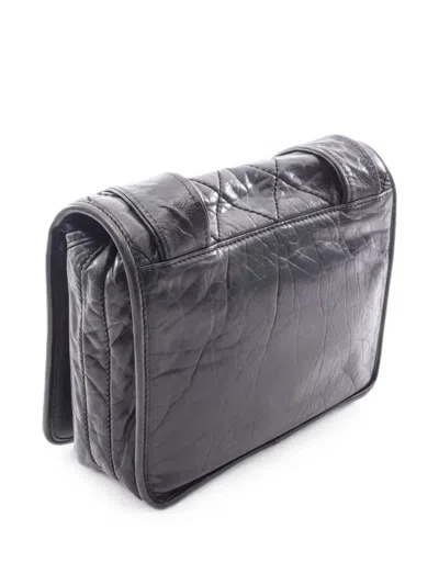 Pre-owned Chanel 2005-2006 Wild Stitch Calfskin Shoulder Bag In Black