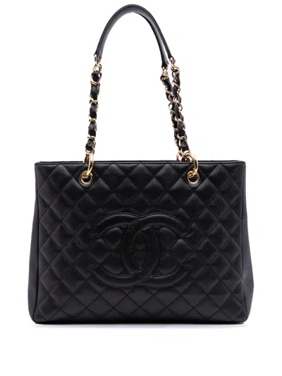 Pre-owned Chanel 2006-2008 Caviar Grand Shopping Tote Bag In Black