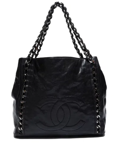 Pre-owned Chanel 2006-2008 Chain-link Tote Bag In Black
