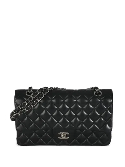 Pre-owned Chanel 2006-2008 Double Flap Shoulder Bag In Black