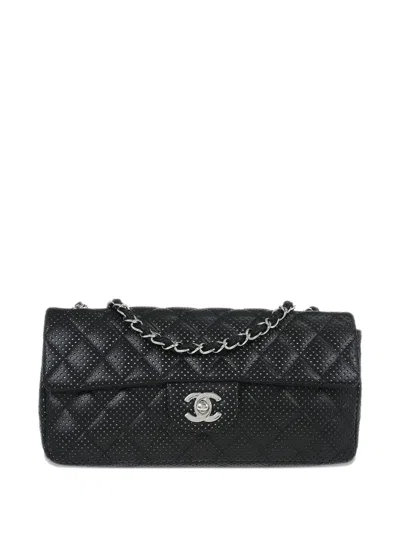 Pre-owned Chanel 2006-2008 East West Shoulder Bag In Black