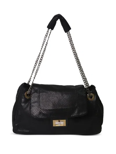 Pre-owned Chanel 2006-2008 Fully-perforated Flap Shoulder Bag In Black