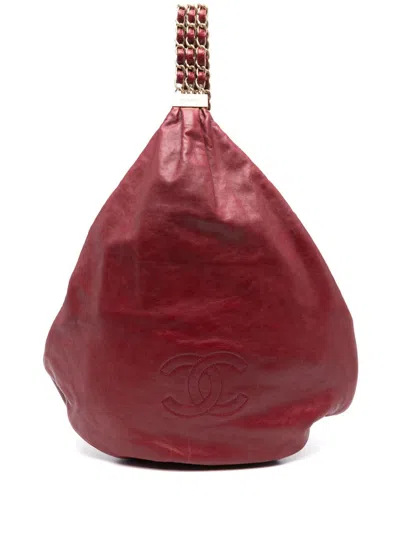 Pre-owned Chanel 2006-2008 Leather Tote Bag In Red