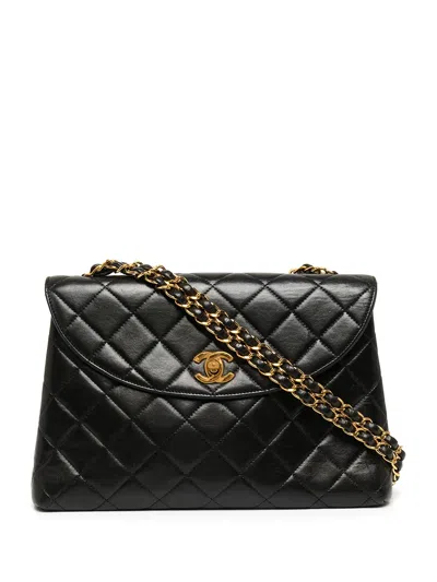 Pre-owned Chanel 2006-2008 Medium 2.55 Flap Shoulder Bag In Black