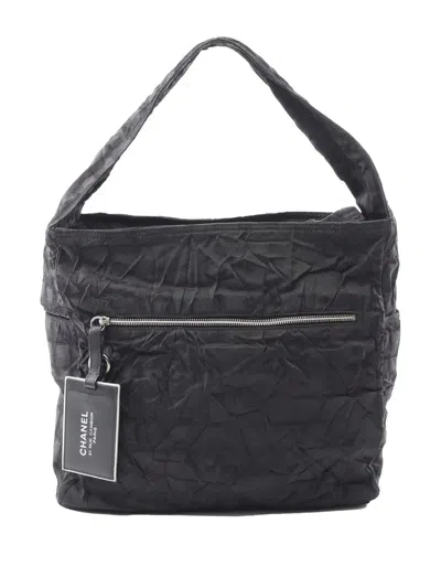 Pre-owned Chanel 2006-2008 New Travel Line Nylon Tote Bag In Black