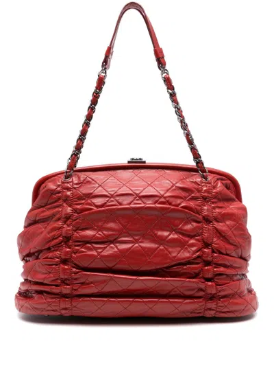 Pre-owned Chanel 2006-2008 Quilted Tote Bag In Red