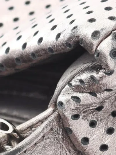 Pre-owned Chanel 2006-2008 Reissue Perforated Calfskin Drill Flap Shoulder Bag In Silver