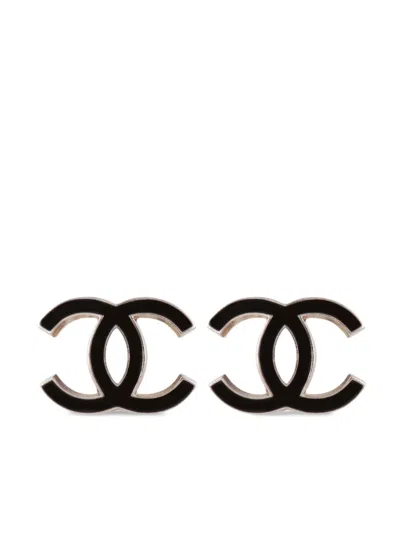 Pre-owned Chanel 2006 Cc Clip-on Earrings In Black