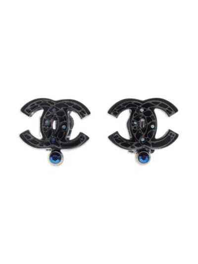 Pre-owned Chanel 2006 Cc Clip-on Earrings In Silver