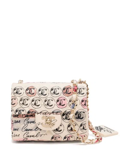 Pre-owned Chanel 2006 Cc-logo Flap Bag In Neutrals