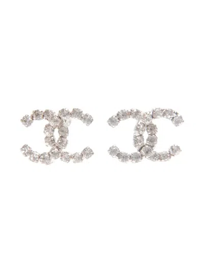 Pre-owned Chanel 2006 Cc Mark Earrings In Silver