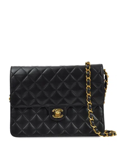 Pre-owned Chanel 2006 Cc Turn-lock Diamond-quilted Shoulder Bag In Black