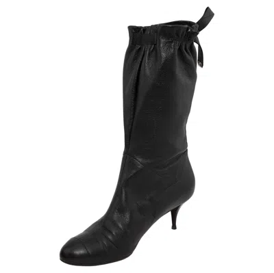 Pre-owned Chanel 2006  Spring Collection Leather Boots In Black