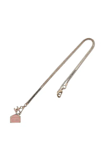 Pre-owned Chanel 2006 Coco Mark Pendant Necklace In Gold