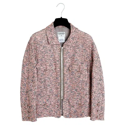 Pre-owned Chanel 2006 Croisiere Veste Soie Fr38 Resort Silk Cotton Tweed Jacket Uk10 Us8 In Brown